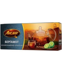 Чай Лисма черный ароматизированный крепкий Бергамот 25 пак. × 1.5 г