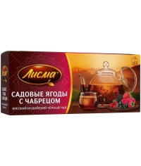 Чай Лисма черный ароматиз. Крепкий Садовые ягоды с чабрецом 25 пак. × 1.5 г