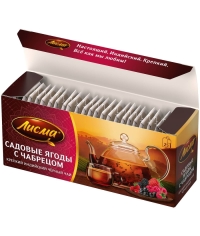 Чай Лисма черный ароматиз. Крепкий Садовые ягоды с чабрецом 25 пак. × 1.5 г