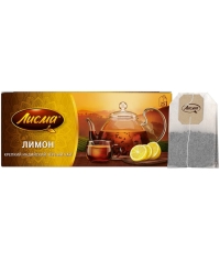 Чай Лисма черный ароматизированный крепкий Лимон 25 пак. × 1.5 г