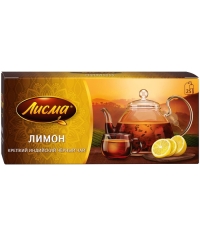 Чай Лисма черный ароматизированный крепкий Лимон 25 пак. × 1.5 г
