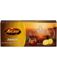 Чай Лисма черный ароматизированный крепкий Лимон 25 пак. × 1.5 г