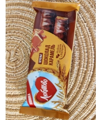 Любятово печенье сахарное Карамель с молочным шоколадом 50 г