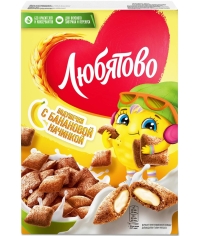 Подушечки злаковые Любятово с банановой начинкой 220 г коробка