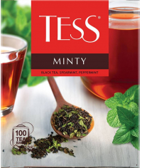 Чай Tess Minty черный листовой с мятой 100 пак. × 1,5 г