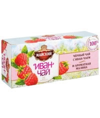 Майский Иван-чай с черным чаем и малиной 25 пак. × 1,5 г