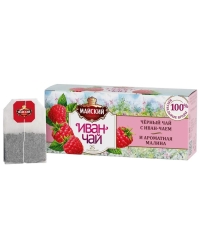 Майский Иван-чай с черным чаем и малиной 25 пак. × 1,5 г