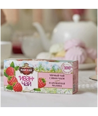 Майский Иван-чай с черным чаем и малиной 25 пак. × 1,5 г