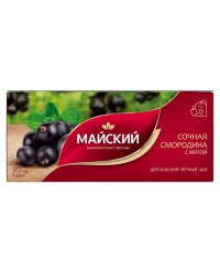 Чай черный Майский Сочная смородина с мятой 25 пак. × 1.5 г