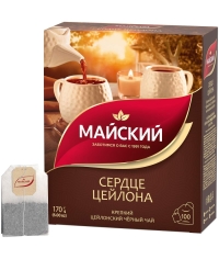 Чай черный Майский Сердце Цейлона 100 пак. × 1.7 г