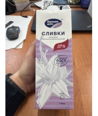 Сливки Хорошее Дело 10% тетрапак с крышкой 1000 мл