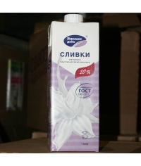 Сливки Хорошее Дело 10% тетрапак с крышкой 1000 мл