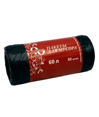 Мешки мусорные Оптимум 60 л 60×70 см в рулоне 50 шт.