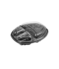 Крышка PP ПолиЭР 3х секц овальная Прозрачная 257×202×35 мм