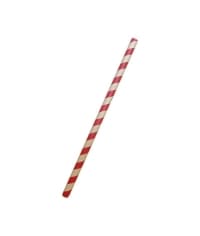 Бумажные трубочки Леденец крафт-красная полоска 200мм d=8мм 150 шт