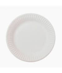 Тарелка бумажная белая ламинированная d=180 мм