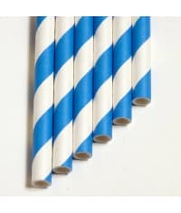 Бумажные трубочки Полоса прибоя сине-белые 200 мм d=6 мм