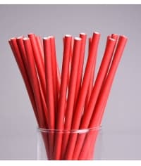 Бумажные трубочки РЭД Красные 200 мм d=6 мм