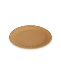 Тарелка бумажная Snack Plate крафт/ белая ламинированная d=230 мм