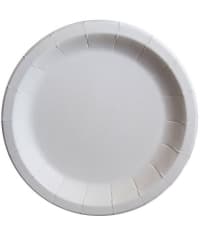 Тарелка бумажная белая с бортом ламинированная d=230 мм