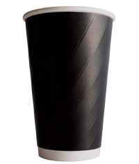Бумажный термостакан с конгревом Спираль Чёрный d=90 400 мл