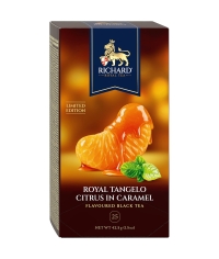 Чай Richard limited edition Royal TANGELO CITRUS IN CARAMEL чёрный ароматизированный 25 саше × 1.7 г