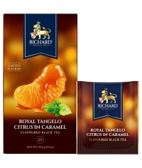 Чай Richard limited edition Royal TANGELO CITRUS IN CARAMEL чёрный ароматизированный 25 саше × 1.7 г