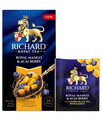 Чай Richard Royal Mango & Acai berry чёрный аромат. 25 саше × 1.7 г