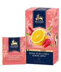 Чай Richard Royal YUZU CITRUS & ROSE APPLE чёрный ароматизированный 25 саше × 1.7 г