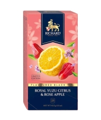 Чай Richard Royal YUZU CITRUS & ROSE APPLE чёрный ароматизированный 25 саше × 1.7 г