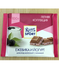 Шоколад Ritter Sport молочный Ежевика и Йогурт 100 г