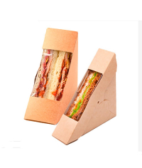 Контейнер бумажный для сэндвича Крафт 130×130×40 мм
