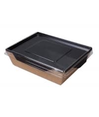 Салатник Geobox400 Black Series с прозр. крышкой 400 мл 145×95×45мм