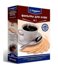 Фильтры бумажные для кофе Topperr №2 неотбеленные 100 шт