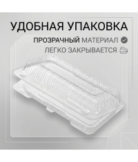 Универсальный прямоугольный Прозрачный коррекс ракушка 212×114×55 мм ИП-19 АВC PS
