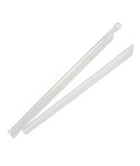 Пластиковые прямые трубочки со скошенным углом Бариста Прозрачные 240 мм d=12 мм в инд. пленке для бабл-ти