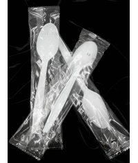 Ложка столовая Био Эко Люкс в индивидуальной упаковке 170 мм Белая