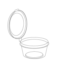 Соусник Черный с внешним закрытием крышкой 50 мл