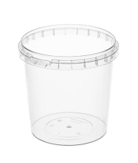 Ведро под пресервы 1000 мл с крышкой с контрольным замком PP Прозрачное d=122 мм
