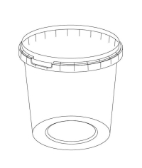 Ведро под пресервы 1000 мл с крышкой с контрольным замком PP Прозрачное d=122 мм