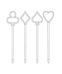 Пики пластиковые Игральные карты 10 см