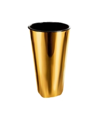 Стакан PP с квадратным дном Золотой глянцевый с черным d=90 500 мл
