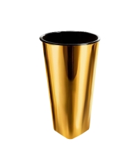 Стакан PP с квадратным дном Золотой глянцевый с черным d=90 500 мл