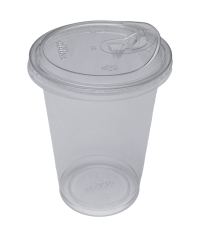 Крышка Veggo с клапаном-питейником Прозрачная d=95 PET