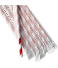Бумажные трубочки Леденец бело-красные 200 мм d=6 мм в инд. упаковке