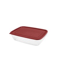 Контейнер для продуктов с крышкой для СВЧ полипроп. 5л ,H=85,L=352,B=256мм прозр.,бордо