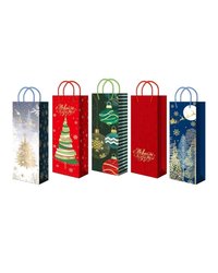 Пакет подарочный 12х36+10см НГ, ламинированный со шнуром, Premium (BP25 4011-4015) (х10/200) Китай