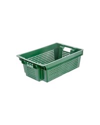 Ящик для продуктов перфорированный с ручками (от -18 до +50°C) полиэтилен 37л ,H=20,L=60,B=40см зеле