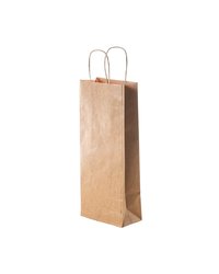 Пакет бумажный с кручеными ручками 150х80х390мм 90г/м2 цвет Крафт (х1/250)