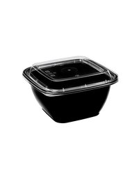 Контейнер без крыш. "Кубик" квадрат. ПП 1291ч 500мл 126х126х60мм цвет Черный ОЗЛП/ВЗЛП (х50/500)
